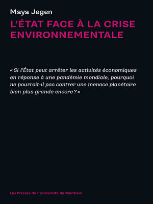 cover image of L'État face à la crise environnementale